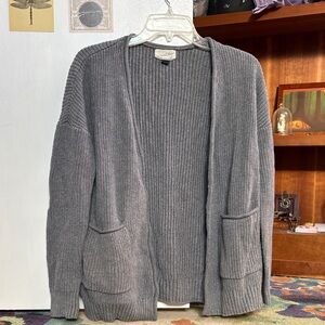 Universal Thread Gray Ribbed Open-Front Cardigan